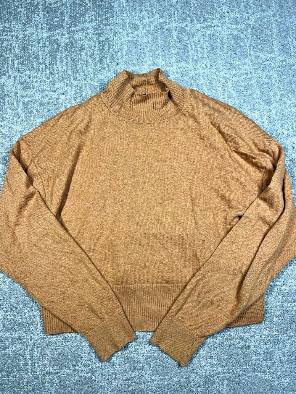 Everlane Luxe Brown Wool Yak Knit Turtleneck Pullover Sweater Women Size S